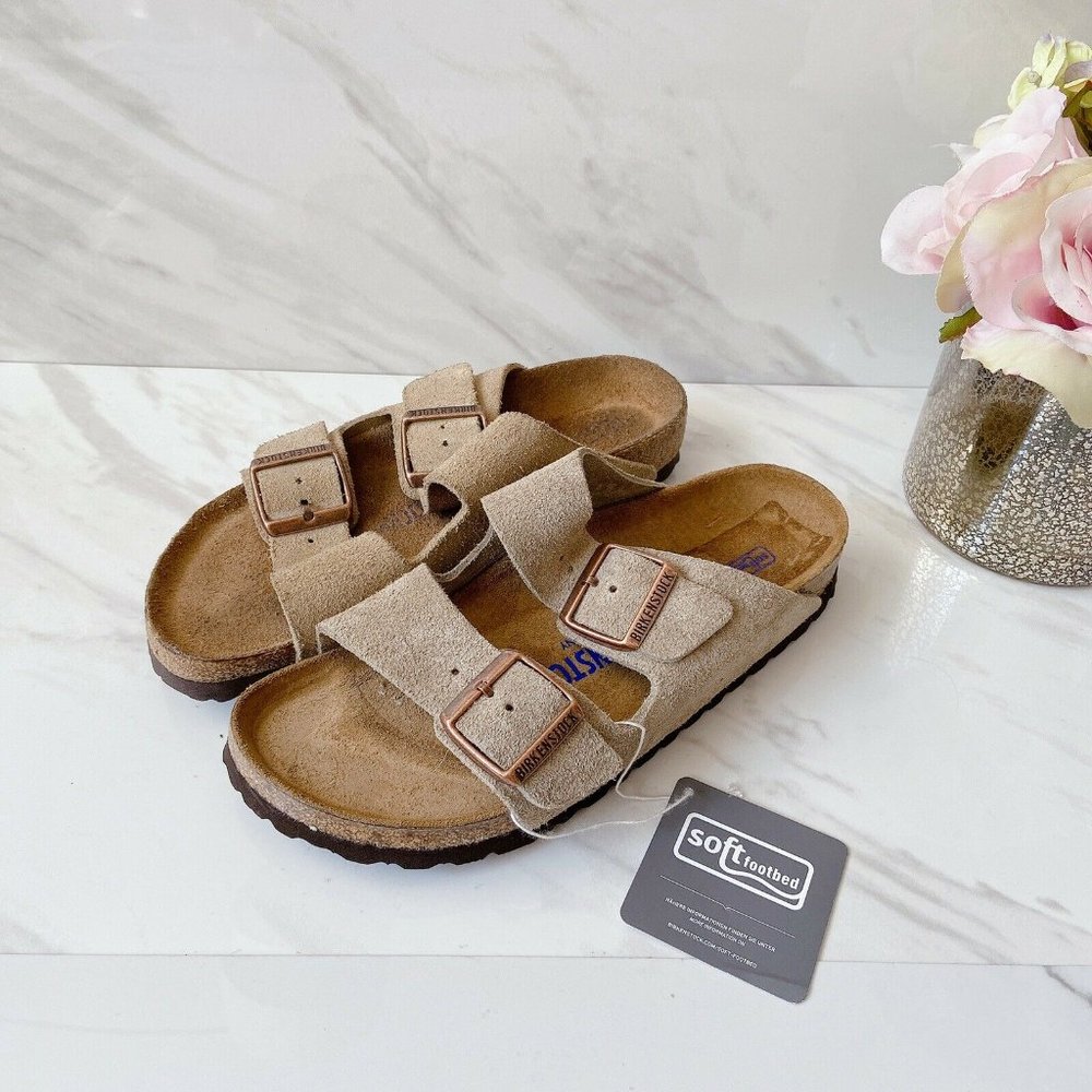 Birkenstock Arizona Sandal Taupe Suede Leather
